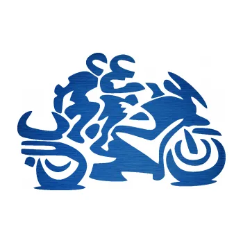 Samolepící dekorace SAMOLEPKA Motorkář 009 pravá se spolujezdcem (65 - škrábaný kov modrý) NA AUTO, NÁLEPKA, FÓLIE, POLEP, TUNING, VLASTNÍ TEXT, TISK, AUTOSAMOLEPKY.cz, POLEPY, OBRÁZEK, LOGO, SAMOLEPKY