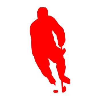 Samolepicí dekorace na vozidlo Hokejista 004 pravá (74 - Fluorescentní červená) SAMOLEPKA NA AUTO, NÁLEPKA, FÓLIE, POLEP, TUNING, VLASTNÍ TEXT, TISK, AUTOSAMOLEPKY.cz, POLEPY, OBRÁZEK, LOGO, 3D STICKERS