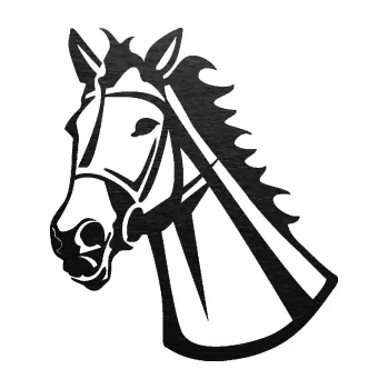 Samolepící dekorace Kůň 044 levá (63 - škrábaný kov černý) SAMOLEPKA NA AUTO, NÁLEPKA, FÓLIE, POLEP, TUNING, VLASTNÍ TEXT, TISK, AUTOSAMOLEPKY.cz, POLEPY, OBRÁZEK, LOGO, 3D STICKERS