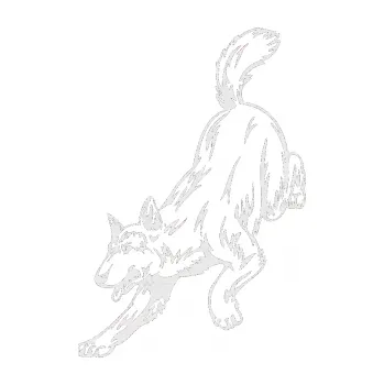 samolepka Pes 024 levá (84 - Ultra Metalic bílá) SAMOLEPKA NA AUTO, NÁLEPKA, FÓLIE, POLEP, TUNING, VLASTNÍ TEXT, TISK, AUTOSAMOLEPKY.cz, POLEPY, OBRÁZEK, LOGO, 3D STICKERS