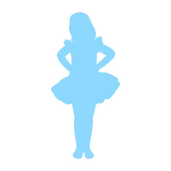 samolepka Děti silueta 011 levá holčička tanečnice (03 - světle modrá) SAMOLEPKA NA AUTO, NÁLEPKA, FÓLIE, POLEP, TUNING, VLASTNÍ TEXT, TISK, AUTOSAMOLEPKY.cz, POLEPY, OBRÁZEK, LOGO, 3D STICKERS