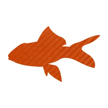 Polep vozidla SAMOLEPKA Ryba 002 levá (54 - 3D karbon oranžový) NA AUTO, NÁLEPKA, FÓLIE, POLEP, TUNING, VLASTNÍ TEXT, TISK, AUTOSAMOLEPKY.cz, POLEPY, OBRÁZEK, LOGO, SAMOLEPKY