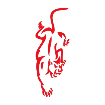 Polep vozidla SAMOLEPKA Panterka pravá (10 - červená) NA AUTO, NÁLEPKA, FÓLIE, POLEP, TUNING, VLASTNÍ TEXT, TISK, AUTOSAMOLEPKY.cz, POLEPY, OBRÁZEK, LOGO, SAMOLEPKY