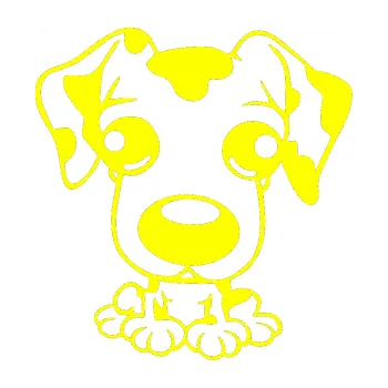 Polep vozidla SAMOLEPKA Pes 055 pravá malý dalmatin (05 - žlutá citron) NA AUTO, NÁLEPKA, FÓLIE, POLEP, TUNING, VLASTNÍ TEXT, TISK, AUTOSAMOLEPKY.cz, POLEPY, OBRÁZEK, LOGO, SAMOLEPKY