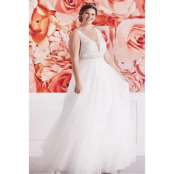 Oblečení a móda Lilly svatební šaty Lilly pro plnoštíhlé 08-4116-CRT bílé EU 50