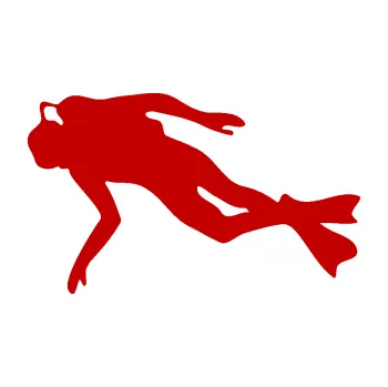 Polep vozidla SAMOLEPKA Potápěč 002 levá (18 - tmavě červená) NA AUTO, NÁLEPKA, FÓLIE, POLEP, TUNING, VLASTNÍ TEXT, TISK, AUTOSAMOLEPKY.cz, POLEPY, OBRÁZEK, LOGO, SAMOLEPKY