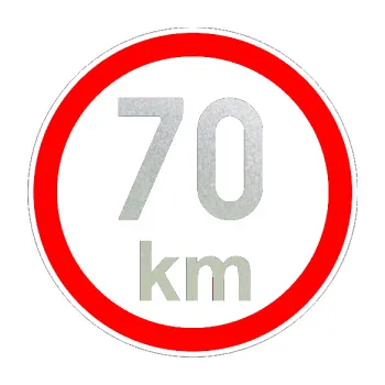 samolepka Maximální rychlost 70km - nejvyšší konstrukční rychlost (60 - pískované sklo) SAMOLEPKA NA AUTO, NÁLEPKA, FÓLIE, POLEP, TUNING, VLASTNÍ TEXT, TISK, AUTOSAMOLEPKY.cz, POLEPY, OBRÁZEK, LOGO, 3D STICKERS