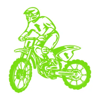 Samolepící dekorace Motorka 043 levá motokros (04 - zelená kawasaki) SAMOLEPKA NA AUTO, NÁLEPKA, FÓLIE, POLEP, TUNING, VLASTNÍ TEXT, TISK, AUTOSAMOLEPKY.cz, POLEPY, OBRÁZEK, LOGO, 3D STICKERS
