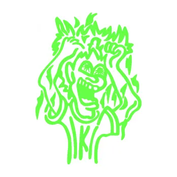 Samolepicí dekorace na vozidlo Crazy man pravá (71 - Fluorescentní zelená) SAMOLEPKA NA AUTO, NÁLEPKA, FÓLIE, POLEP, TUNING, VLASTNÍ TEXT, TISK, AUTOSAMOLEPKY.cz, POLEPY, OBRÁZEK, LOGO, 3D STICKERS