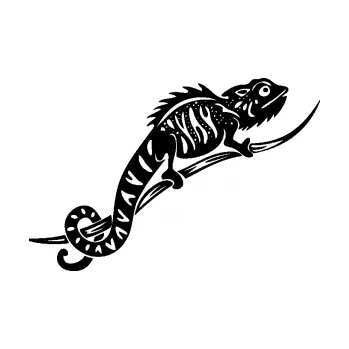 Samolepící dekorace SAMOLEPKA Chameleon 003 pravá (01 - černá) NA AUTO, NÁLEPKA, FÓLIE, POLEP, TUNING, VLASTNÍ TEXT, TISK, AUTOSAMOLEPKY.cz, POLEPY, OBRÁZEK, LOGO, SAMOLEPKY