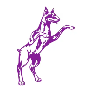 Polep vozidla SAMOLEPKA Pes 028 pravá (14 - fialová) NA AUTO, NÁLEPKA, FÓLIE, POLEP, TUNING, VLASTNÍ TEXT, TISK, AUTOSAMOLEPKY.cz, POLEPY, OBRÁZEK, LOGO, SAMOLEPKY