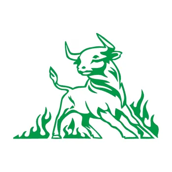 Samolepicí dekorace na vozidlo Animal flames 062 pravá býk (12 - zelená) SAMOLEPKA NA AUTO, NÁLEPKA, FÓLIE, POLEP, TUNING, VLASTNÍ TEXT, TISK, AUTOSAMOLEPKY.cz, POLEPY, OBRÁZEK, LOGO, 3D STICKERS