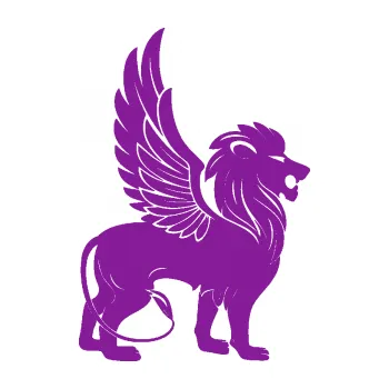 Polep vozidla SAMOLEPKA Okřídlený lev 001 pravá mytické zvíře (14 - fialová) NA AUTO, NÁLEPKA, FÓLIE, POLEP, TUNING, VLASTNÍ TEXT, TISK, AUTOSAMOLEPKY.cz, POLEPY, OBRÁZEK, LOGO, SAMOLEPKY