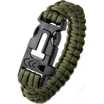 Náramek Náramek Survival pletený 6219 zelený