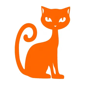 Samolepící dekorace Kočka 009 pravá (73 - Fluorescentní oranžová) SAMOLEPKA NA AUTO, NÁLEPKA, FÓLIE, POLEP, TUNING, VLASTNÍ TEXT, TISK, AUTOSAMOLEPKY.cz, POLEPY, OBRÁZEK, LOGO, 3D STICKERS