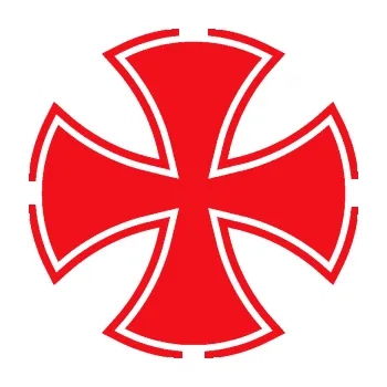 samolepka Maltézský kříž 003 (10 - červená) SAMOLEPKA NA AUTO, NÁLEPKA, FÓLIE, POLEP, TUNING, VLASTNÍ TEXT, TISK, AUTOSAMOLEPKY.cz, POLEPY, OBRÁZEK, LOGO, 3D STICKERS