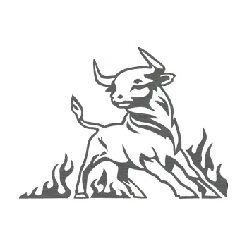 Samolepicí dekorace na vozidlo Animal flames 062 pravá býk (62 - škrábaný titan) SAMOLEPKA NA AUTO, NÁLEPKA, FÓLIE, POLEP, TUNING, VLASTNÍ TEXT, TISK, AUTOSAMOLEPKY.cz, POLEPY, OBRÁZEK, LOGO, 3D STICKERS