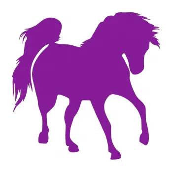 Samolepící dekorace Kůň 032 pravá (14 - fialová) SAMOLEPKA NA AUTO, NÁLEPKA, FÓLIE, POLEP, TUNING, VLASTNÍ TEXT, TISK, AUTOSAMOLEPKY.cz, POLEPY, OBRÁZEK, LOGO, 3D STICKERS