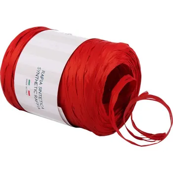 Stuha Poly Rafia standard, 200 m, červená 6802/77, lýko