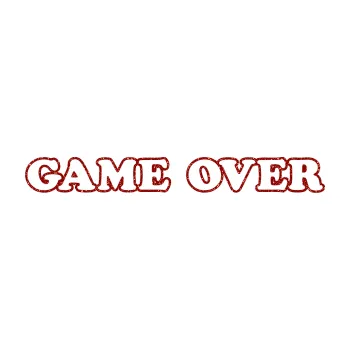 Polep vozidla SAMOLEPKA Game over v řádce (86 - Ultra Metalic červená) NA AUTO, NÁLEPKA, FÓLIE, POLEP, TUNING, VLASTNÍ TEXT, TISK, AUTOSAMOLEPKY.cz, POLEPY, OBRÁZEK, LOGO, SAMOLEPKY