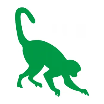 Samolepící dekorace Opice 002 pravá (12 - zelená) SAMOLEPKA NA AUTO, NÁLEPKA, FÓLIE, POLEP, TUNING, VLASTNÍ TEXT, TISK, AUTOSAMOLEPKY.cz, POLEPY, OBRÁZEK, LOGO, 3D STICKERS