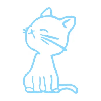 Samolepící dekorace Kočka 016 levá (03 - světle modrá) SAMOLEPKA NA AUTO, NÁLEPKA, FÓLIE, POLEP, TUNING, VLASTNÍ TEXT, TISK, AUTOSAMOLEPKY.cz, POLEPY, OBRÁZEK, LOGO, 3D STICKERS