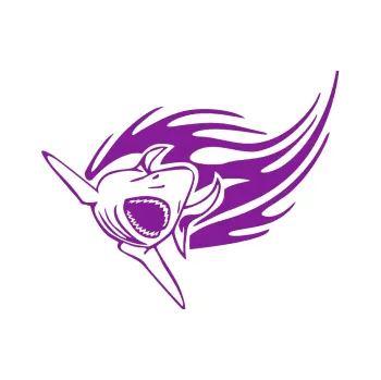 Samolepicí dekorace na vozidlo Animal flames 046 levá žralok (14 - fialová) SAMOLEPKA NA AUTO, NÁLEPKA, FÓLIE, POLEP, TUNING, VLASTNÍ TEXT, TISK, AUTOSAMOLEPKY.cz, POLEPY, OBRÁZEK, LOGO, 3D STICKERS