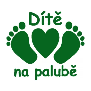 Samolepicí dekorace na vozidlo Dítě v autě 089 nožičky s nápisem (20 - tmavě zelená) SAMOLEPKA NA AUTO, NÁLEPKA, FÓLIE, POLEP, TUNING, VLASTNÍ TEXT, TISK, AUTOSAMOLEPKY.cz, POLEPY, OBRÁZEK, LOGO, 3D STICKERS