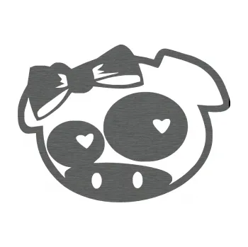 Samolepicí dekorace na vozidlo Rally pig girl levá (62 - škrábaný titan) SAMOLEPKA NA AUTO, NÁLEPKA, FÓLIE, POLEP, TUNING, VLASTNÍ TEXT, TISK, AUTOSAMOLEPKY.cz, POLEPY, OBRÁZEK, LOGO, 3D STICKERS