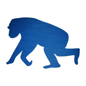 Samolepící dekorace Opice 001 levá (65 - škrábaný kov modrý) SAMOLEPKA NA AUTO, NÁLEPKA, FÓLIE, POLEP, TUNING, VLASTNÍ TEXT, TISK, AUTOSAMOLEPKY.cz, POLEPY, OBRÁZEK, LOGO, 3D STICKERS