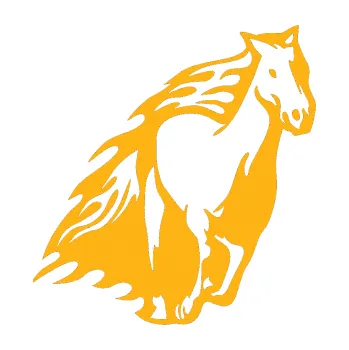 Samolepicí dekorace na vozidlo Animal flames 006 pravá kůň (21 - světle oranžová) SAMOLEPKA NA AUTO, NÁLEPKA, FÓLIE, POLEP, TUNING, VLASTNÍ TEXT, TISK, AUTOSAMOLEPKY.cz, POLEPY, OBRÁZEK, LOGO, 3D STICKERS