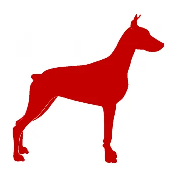 Polep vozidla SAMOLEPKA Pes 088 pravá Dobrman (18 - tmavě červená) NA AUTO, NÁLEPKA, FÓLIE, POLEP, TUNING, VLASTNÍ TEXT, TISK, AUTOSAMOLEPKY.cz, POLEPY, OBRÁZEK, LOGO, SAMOLEPKY