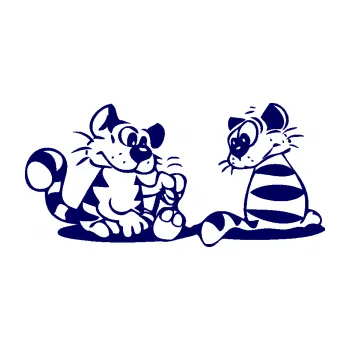 Samolepící dekorace SAMOLEPKA Interiér 010 levá kočičky (23 - tmavě modrá) NA AUTO, NÁLEPKA, FÓLIE, POLEP, TUNING, VLASTNÍ TEXT, TISK, AUTOSAMOLEPKY.cz, POLEPY, OBRÁZEK, LOGO, SAMOLEPKY