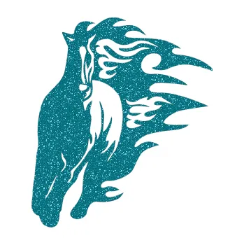 Samolepicí dekorace na vozidlo Animal flames 007 levá kůň (92 - Ultra Metalic tyrkysová) SAMOLEPKA NA AUTO, NÁLEPKA, FÓLIE, POLEP, TUNING, VLASTNÍ TEXT, TISK, AUTOSAMOLEPKY.cz, POLEPY, OBRÁZEK, LOGO, 3D STICKERS