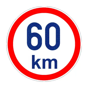 samolepka Maximální rychlost 60km - nejvyšší konstrukční rychlost (89 - Ultra Metalic modrá tmavá) SAMOLEPKA NA AUTO, NÁLEPKA, FÓLIE, POLEP, TUNING, VLASTNÍ TEXT, TISK, AUTOSAMOLEPKY.cz, POLEPY, OBRÁZEK, LOGO, 3D STICKERS