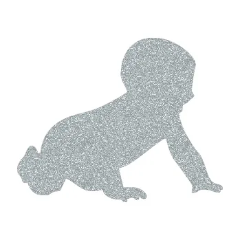 samolepka Dítě v autě 025 pravá miminko silueta (91 - Ultra Metalic stříbrná metalíza) SAMOLEPKA NA AUTO, NÁLEPKA, FÓLIE, POLEP, TUNING, VLASTNÍ TEXT, TISK, AUTOSAMOLEPKY.cz, POLEPY, OBRÁZEK, LOGO, 3D STICKERS