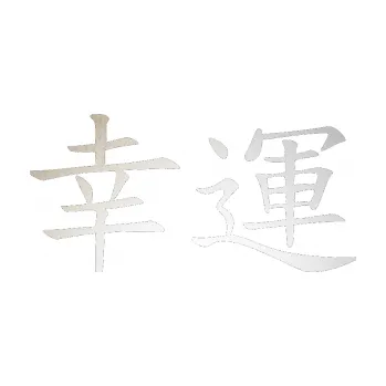 Polep vozidla SAMOLEPKA Čínský znak Lucky (82 - odrazková reflexní bílá) NA AUTO, NÁLEPKA, FÓLIE, POLEP, TUNING, VLASTNÍ TEXT, TISK, AUTOSAMOLEPKY.cz, POLEPY, OBRÁZEK, LOGO, SAMOLEPKY