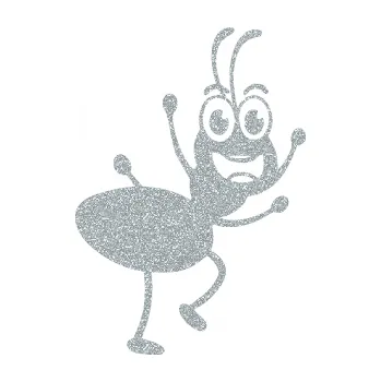 Samolepicí dekorace na vozidlo Pan mravenec pravá (91 - Ultra Metalic stříbrná metalíza) SAMOLEPKA NA AUTO, NÁLEPKA, FÓLIE, POLEP, TUNING, VLASTNÍ TEXT, TISK, AUTOSAMOLEPKY.cz, POLEPY, OBRÁZEK, LOGO, 3D STICKERS