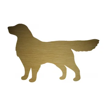 Polep vozidla SAMOLEPKA Pes 111 levá Retrívr (64 - škrábaný kov zlatý) NA AUTO, NÁLEPKA, FÓLIE, POLEP, TUNING, VLASTNÍ TEXT, TISK, AUTOSAMOLEPKY.cz, POLEPY, OBRÁZEK, LOGO, SAMOLEPKY