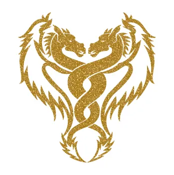 Polep vozidla SAMOLEPKA Kapota 039 dvojitý drak (92 - Ultra Metalic zlatá) NA AUTO, NÁLEPKA, FÓLIE, POLEP, TUNING, VLASTNÍ TEXT, TISK, AUTOSAMOLEPKY.cz, POLEPY, OBRÁZEK, LOGO, SAMOLEPKY