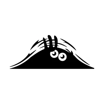 Samolepicí dekorace na vozidlo Kuk 001 pravá šmírák (01 - černá) SAMOLEPKA NA AUTO, NÁLEPKA, FÓLIE, POLEP, TUNING, VLASTNÍ TEXT, TISK, AUTOSAMOLEPKY.cz, POLEPY, OBRÁZEK, LOGO, 3D STICKERS