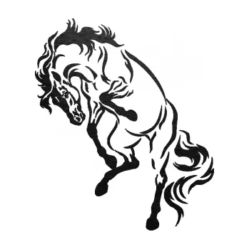 Samolepící dekorace SAMOLEPKA Kůň 047 levá (63 - škrábaný kov černý) NA AUTO, NÁLEPKA, FÓLIE, POLEP, TUNING, VLASTNÍ TEXT, TISK, AUTOSAMOLEPKY.cz, POLEPY, OBRÁZEK, LOGO, SAMOLEPKY