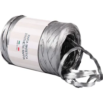 Stuha Poly Rafia standard, 200 m, stříbrná 6802/44, lýko