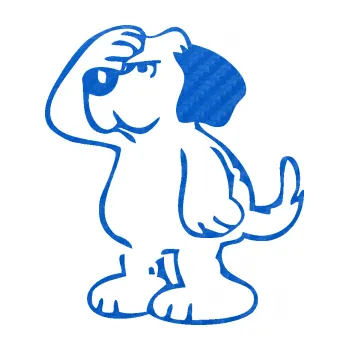 Polep vozidla SAMOLEPKA Pes 082 levá (57 - 3D karbon modrý) NA AUTO, NÁLEPKA, FÓLIE, POLEP, TUNING, VLASTNÍ TEXT, TISK, AUTOSAMOLEPKY.cz, POLEPY, OBRÁZEK, LOGO, SAMOLEPKY