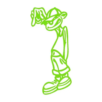 Samolepicí dekorace na vozidlo Otik levá (04 - zelená kawasaki) SAMOLEPKA NA AUTO, NÁLEPKA, FÓLIE, POLEP, TUNING, VLASTNÍ TEXT, TISK, AUTOSAMOLEPKY.cz, POLEPY, OBRÁZEK, LOGO, 3D STICKERS