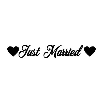 Samolepící dekorace SAMOLEPKA Just Married 004 srdíčka (01 - černá) NA AUTO, NÁLEPKA, FÓLIE, POLEP, TUNING, VLASTNÍ TEXT, TISK, AUTOSAMOLEPKY.cz, POLEPY, OBRÁZEK, LOGO, SAMOLEPKY
