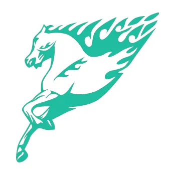 Samolepicí dekorace na vozidlo Animal flames 002 levá kůň (25 - tyrkysová) SAMOLEPKA NA AUTO, NÁLEPKA, FÓLIE, POLEP, TUNING, VLASTNÍ TEXT, TISK, AUTOSAMOLEPKY.cz, POLEPY, OBRÁZEK, LOGO, 3D STICKERS