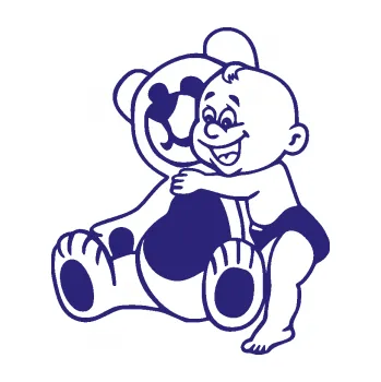 Samolepicí dekorace na vozidlo Dítě v autě 085 levá chlapeček s medvídkem (22 - střední modrá) SAMOLEPKA NA AUTO, NÁLEPKA, FÓLIE, POLEP, TUNING, VLASTNÍ TEXT, TISK, AUTOSAMOLEPKY.cz, POLEPY, OBRÁZEK, LOGO, 3D STICKERS