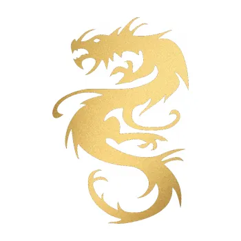 Samolepicí dekorace na vozidlo Dragon 047 levá (43 - zlatá metalíza) SAMOLEPKA NA AUTO, NÁLEPKA, FÓLIE, POLEP, TUNING, VLASTNÍ TEXT, TISK, AUTOSAMOLEPKY.cz, POLEPY, OBRÁZEK, LOGO, 3D STICKERS