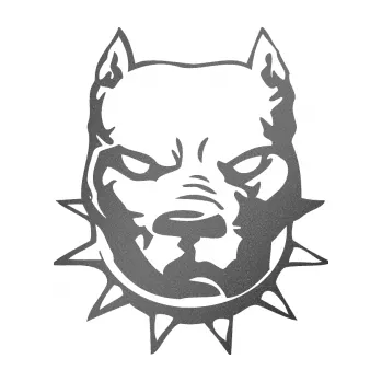 Samolepicí dekorace na vozidlo Pitbull hlava 002 levá (41 - grafitová metalíza) SAMOLEPKA NA AUTO, NÁLEPKA, FÓLIE, POLEP, TUNING, VLASTNÍ TEXT, TISK, AUTOSAMOLEPKY.cz, POLEPY, OBRÁZEK, LOGO, 3D STICKERS